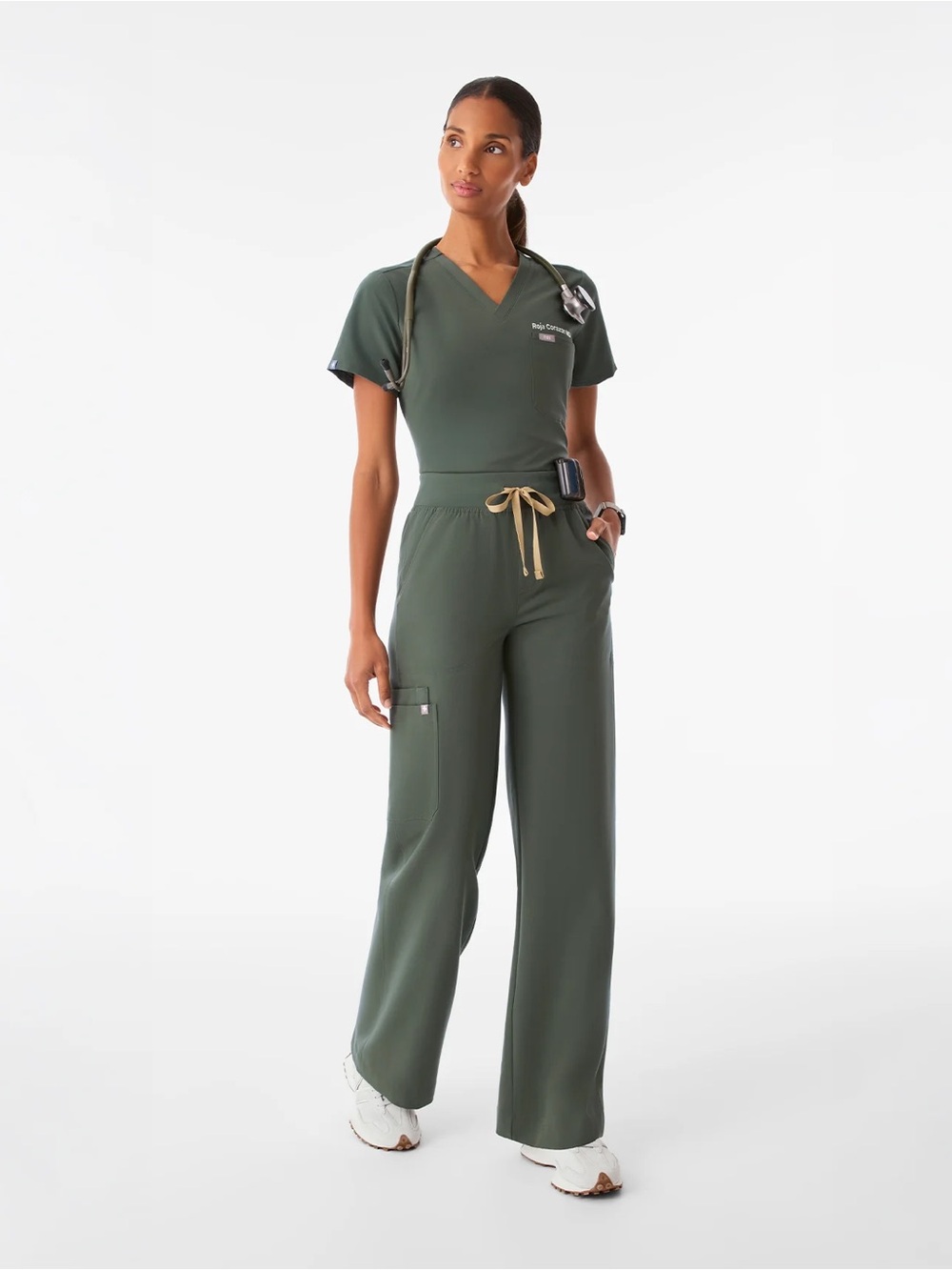 Figs Isabel High-Rise Wide-Leg Scrub Pant
